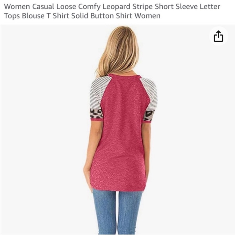 2 NWT/1 EUC Short Sleeve Solid/Striped Tees (Light Blue & Burgundy) - size S&M - Picture 3 of 16